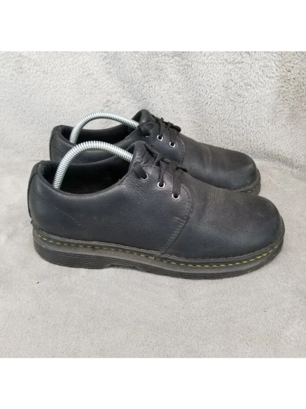 Dr. Martens Shoes Mens Size 8 Black Leather Hazeldon Soft Wair Derby *Read*
